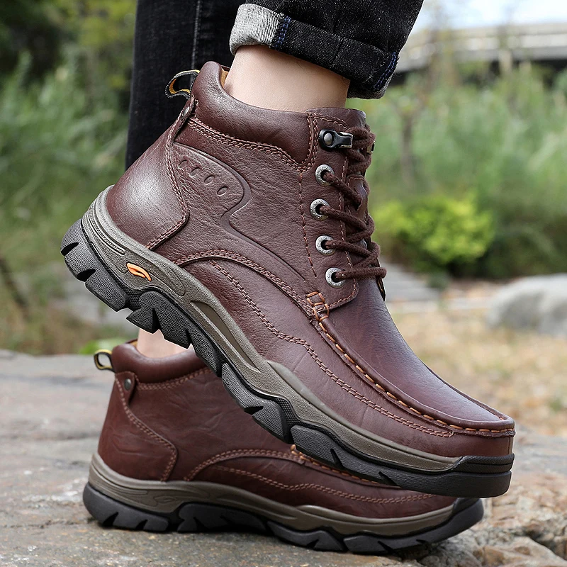 Luxuriöse Herren Motorradstiefel Aus Leder Mit Winterfutter_voghion.com