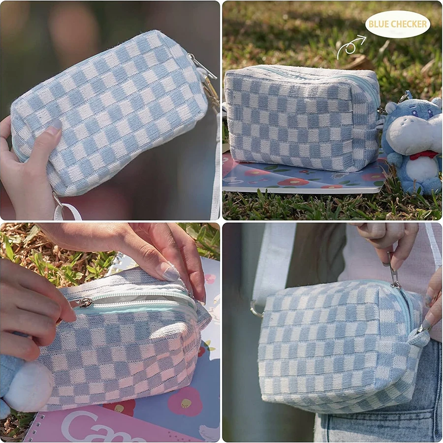 귀여운 연필 케이스 보관 가방 화장품 가방 대용량 뜨개질 INS 한국어 문구 학교 용품