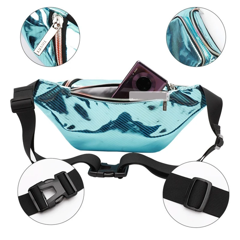 Fanny Pack Waist Bags Fashion Phone PVC Chest Bag for Women