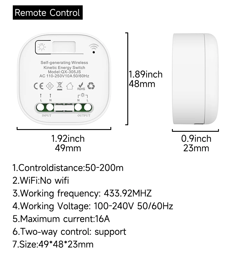 Outdoor Waterproof 1/2/3 gang Self Powered Kinetic Energy Switch S15bdaa476c0845b8a1facbb8872c8c4dp
