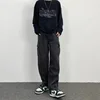 Baggy Straight Men's Cargo Jeans Fashion Streetwear Hip Hop Wide Pants Harajuku Y2K High Street Korean Male Denim Trousers 2