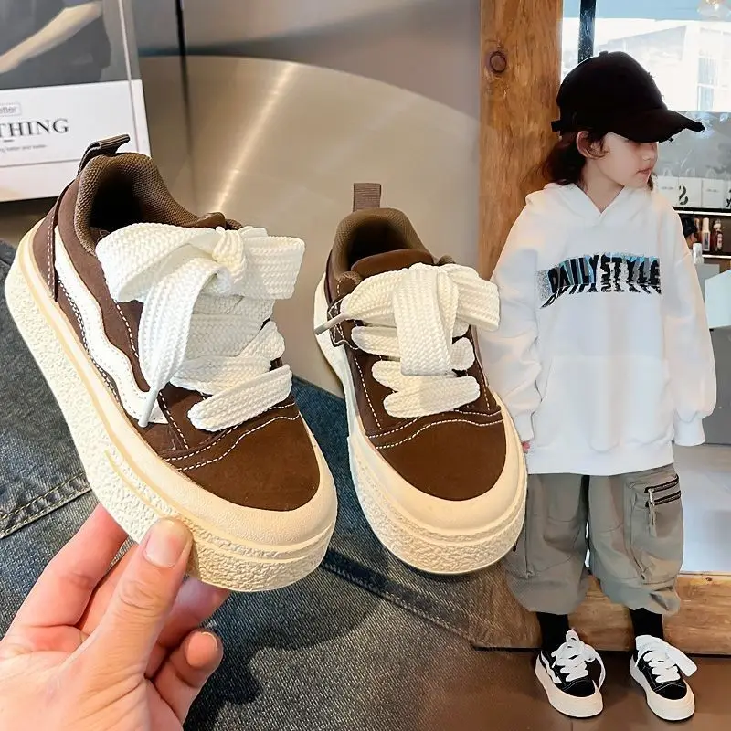 Autumn New Breathable Girls Canvas Shoes Boys Baby Big Children Biscuit Bottom Children\'s School Performance Shoes Girls Shoes