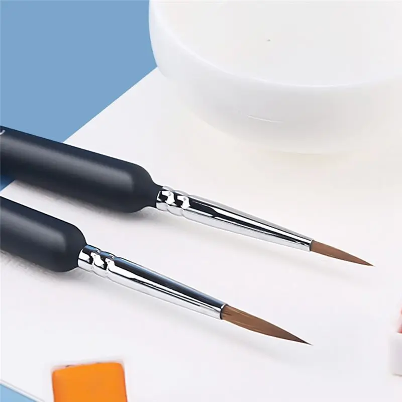 A23G 9Pcs 미세 디테일 페인트 브러시, 수채화 그림 아크릴 그림용 9가지 크기의 미니어처 디테일 페인트 브러시