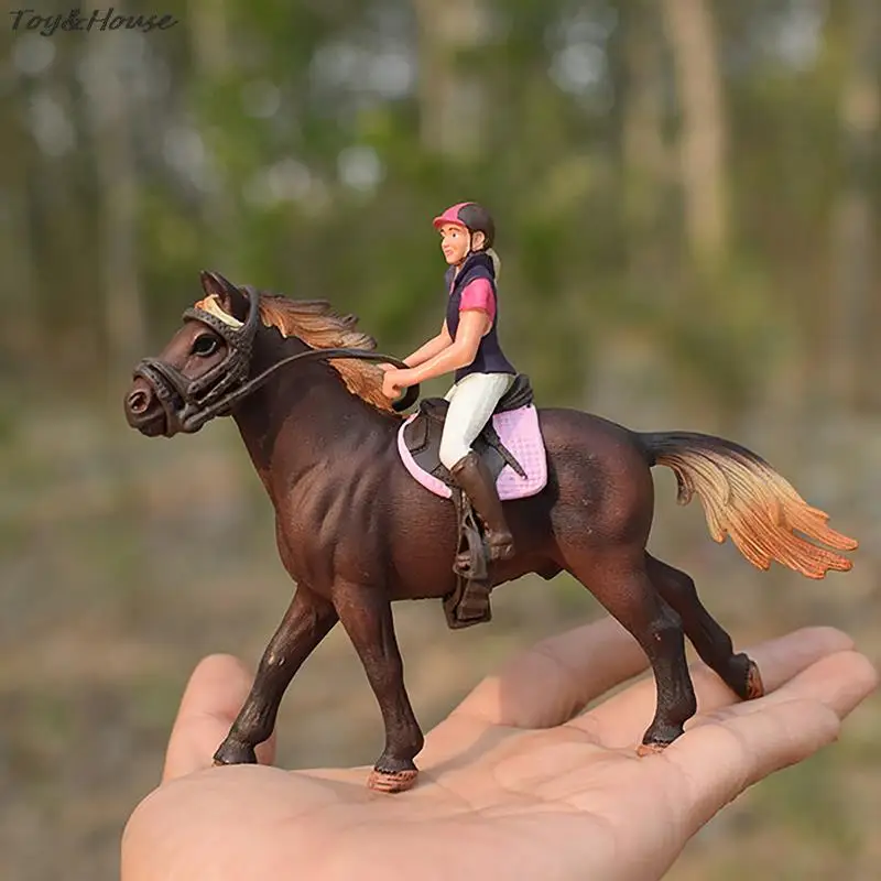 

1PC Plastic Germany Equestrian Supplies Competition Competitive Jockey Rider Farm Horse Decoration Model Simulation Toys