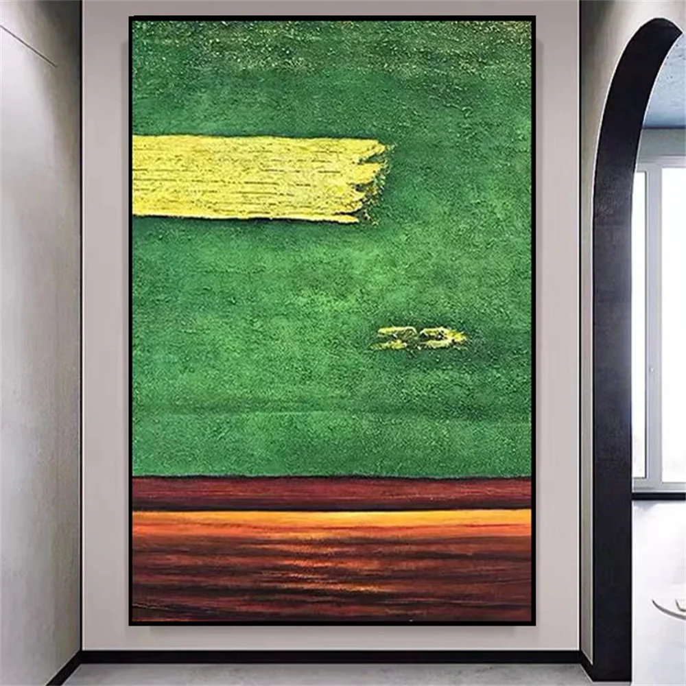 

Handpainted Large Textured Oil Painting Modern Abstract POP Geometry Wall Art Picture Vertical Living Room Porch Entrance Decor