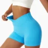 Shorts de sport sans couture, taille haute, extensibles, effet galbant, pour yoga, course et fitness, pour femme