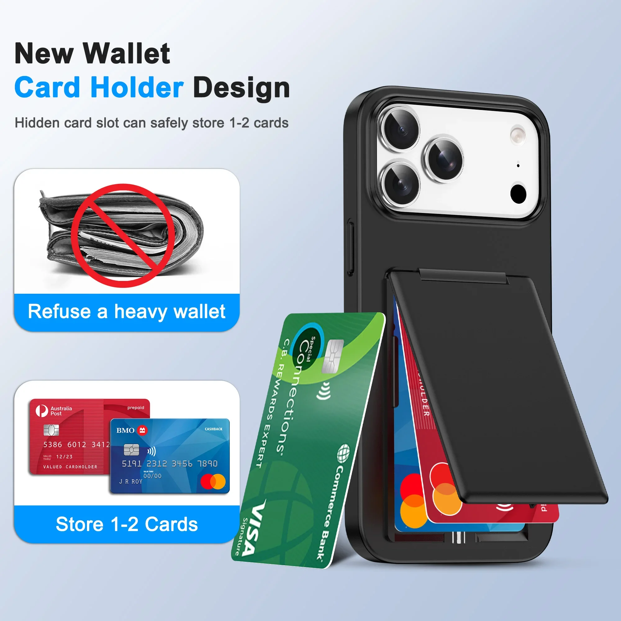 Luxury Fold Mobile Card Slot Phone Case with Bracket and Shockproof Cover