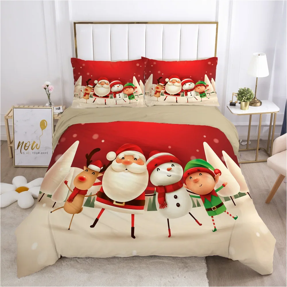 Quality Western 100% Cotton Bedding Set Christmas Winter Duvet Cover Sets Reactive Printing Kids Adult Bedding Sets Dropship
