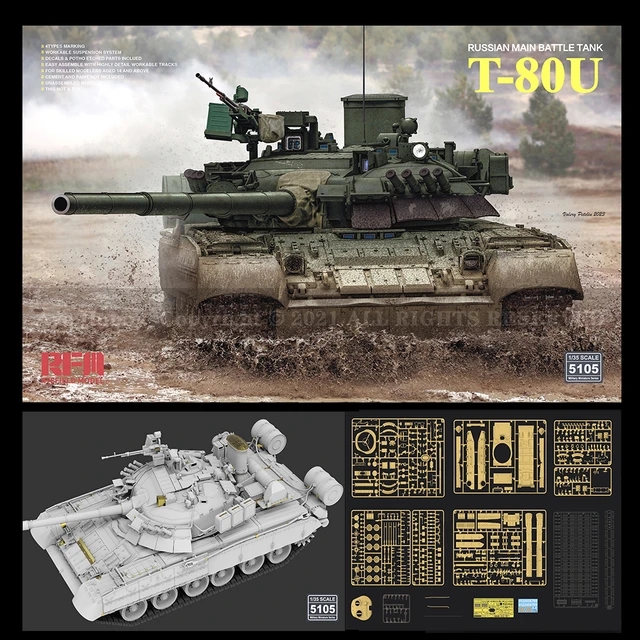 Ryefield Model] RFM RM-5105 1/35 T-80U Main Battle Tank (Plastic Model Kit)  - AliExpress