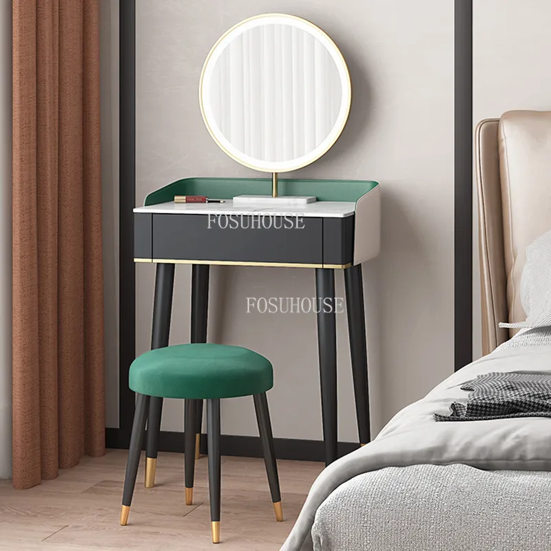 

Modern Furniture Light Luxury Bedroom Dressing Table Small Apartment Dresser Home With Mirror Penteadeira De Maquiagem Furniture