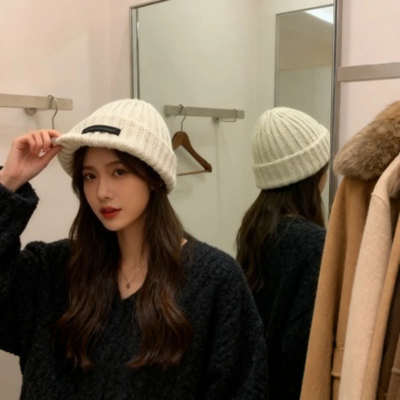 Winter Beanie Hat Women Cute Warm Ear Protection Knit Thicken Double Layer Windproof Caps Students Warm Senior Sense of Hat