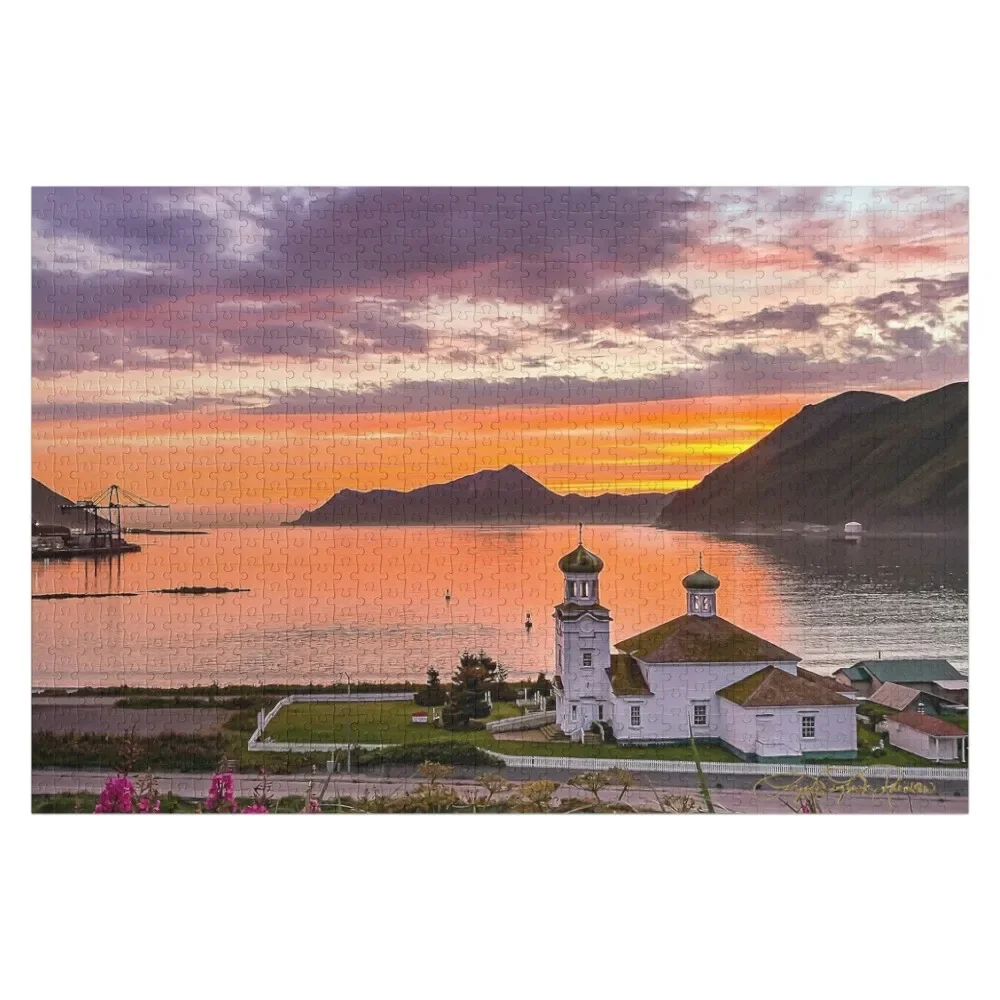 

Aleutianlife Unalaska Cathedral Sunrise Jigsaw Puzzle Christmas Gifts Custom Kids Toy Puzzle