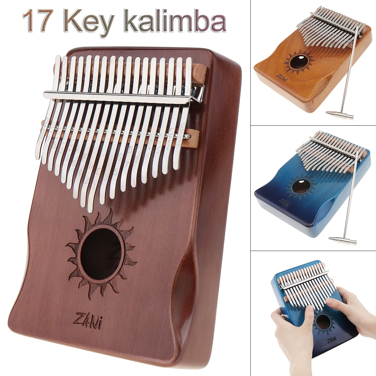 

17 клавиш Kalimba большой палец пианино глянцевая поверхность красное дерево с ручной защитой Mbira музыкальный инструмент в качестве рождественского подарка