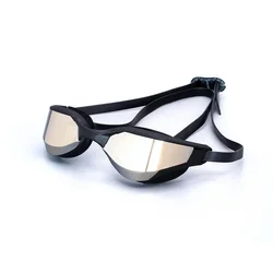 Silver Plated Waterproof and Fog-Proof Adult Swim Goggles - Professional Racing Edition (L-1)