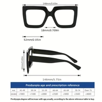 2 Pcs Large Square Reading Glasses Classic Fashion Anti-Blue Light Reading Eyeglasses Foldable Comfortable Presbyopia Eyewear 6