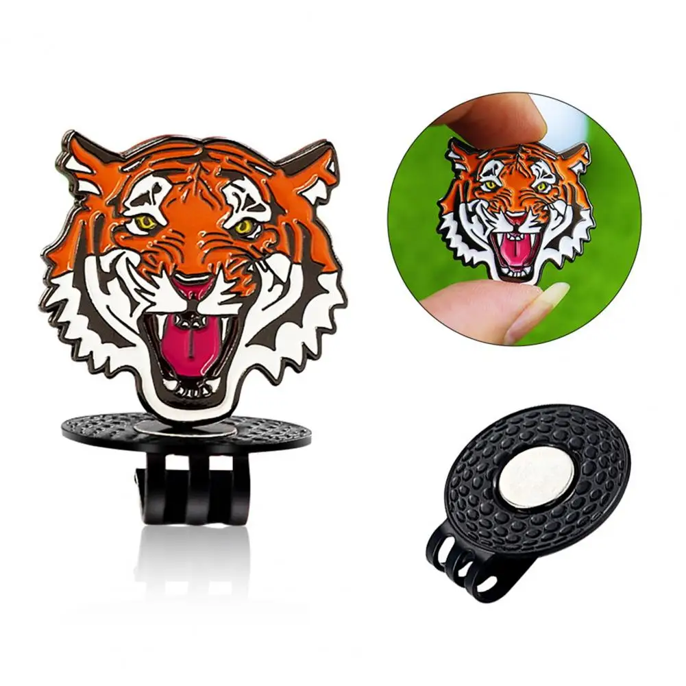 Tiger Golf Ball Marker with Hat Clip Magnetic Golf Markers Metal Ball Marker Hat Clip Golfing Sun Visor