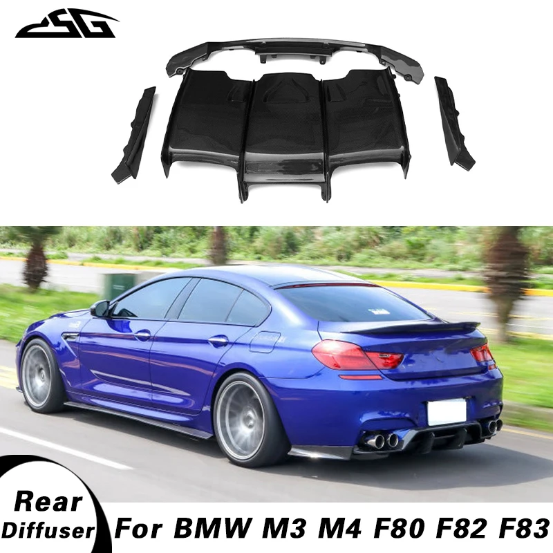 

Carbon Fiber Rear Bumper Lip Diffuser PSM Style Spoiler Splitter For BMW M3 M4 F80 F82 F83 2014-2020 Car Rear Lip Diffuser