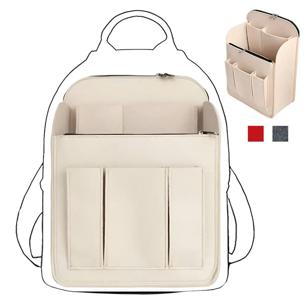 New Multi-Pocket Backpack Inner Bag Felt Large Capacity Liner Bag Travel Portable Insert Bag for Longchamp