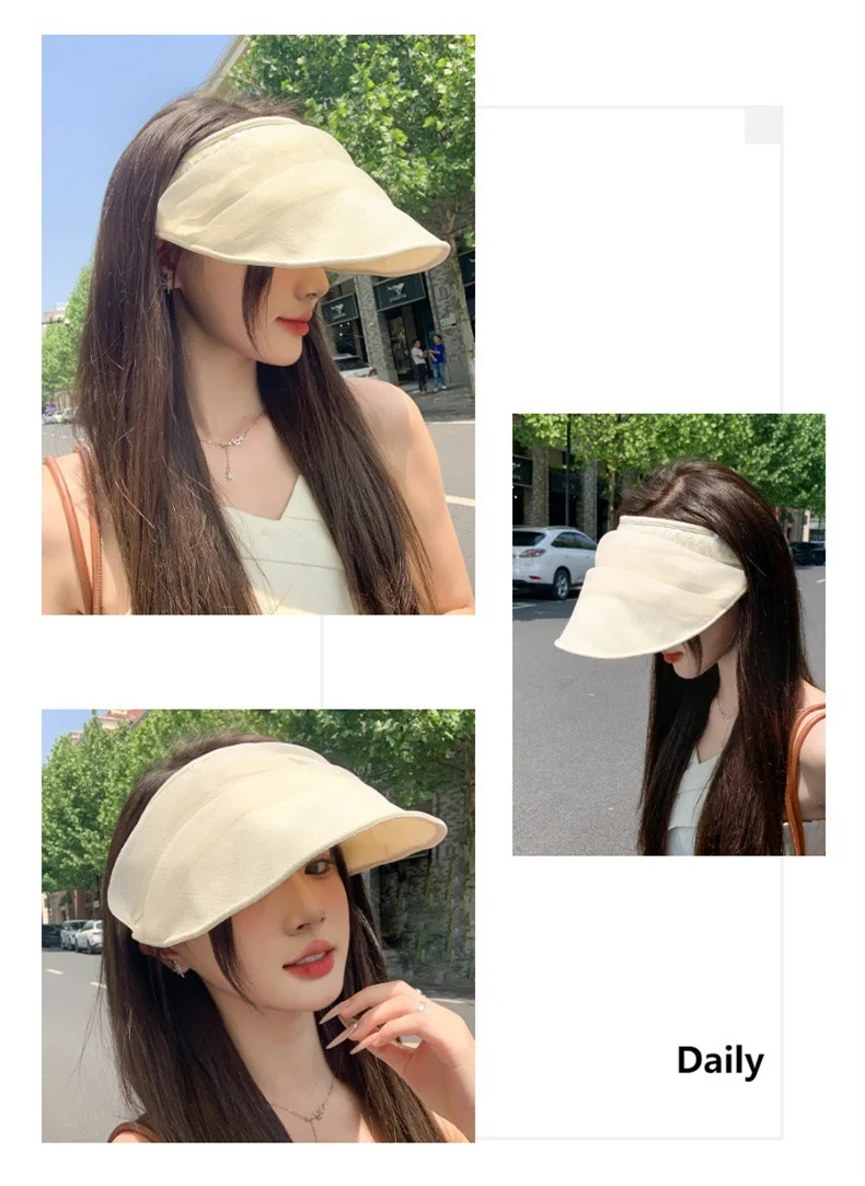 Fisherman Hat Women Summer Outdoor UV large brim sunscreen hat Korean solid color show face small sun hat beach