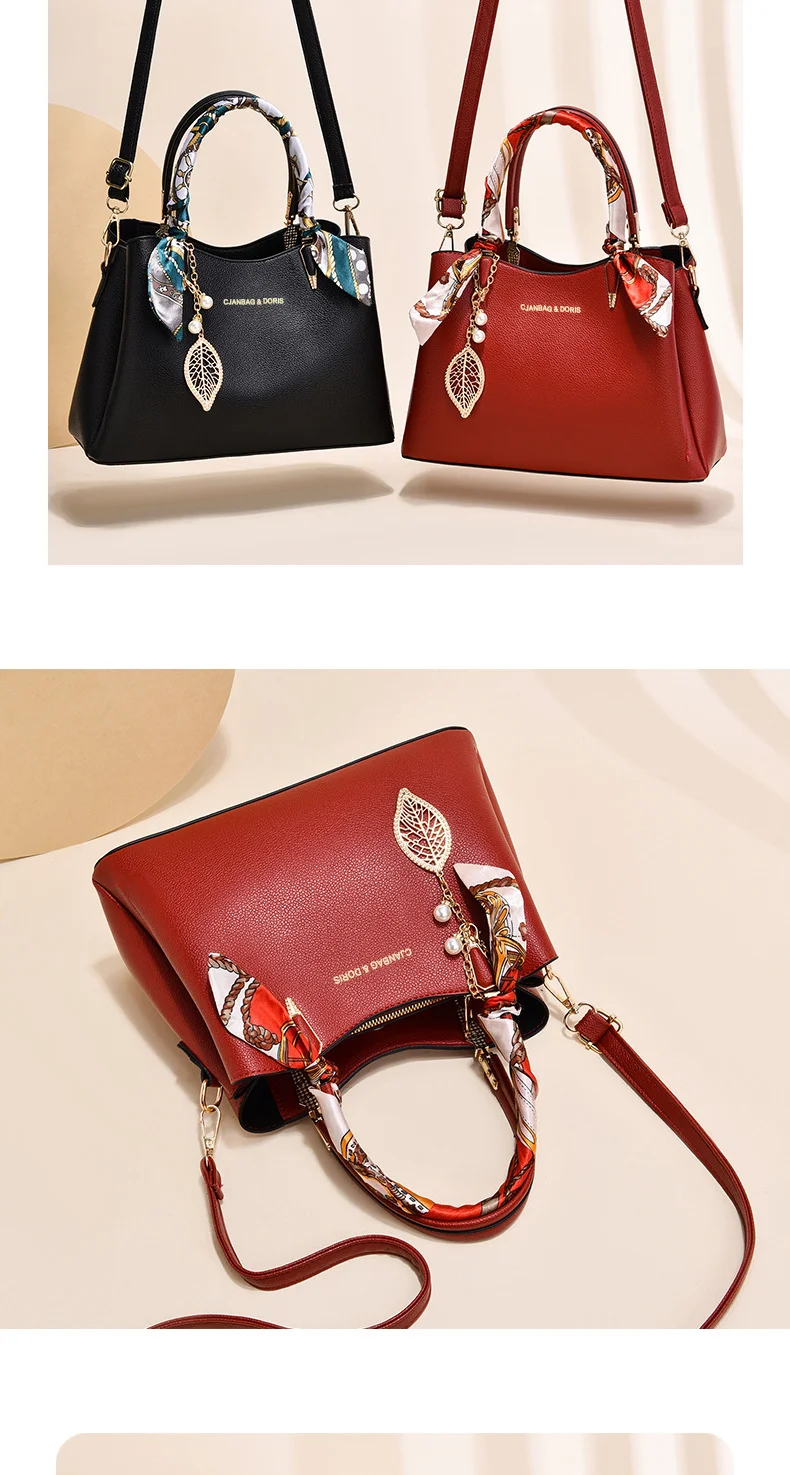 Umhängetasche, rote Hochzeitsgeschenktasche, elegante Handtasche für Damen, Schultertasche – Detail 9