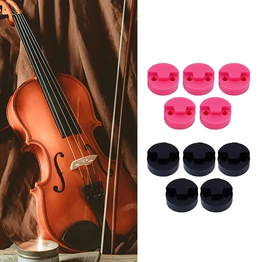 5pcs Rubber Violin Mute Professional Violin Parts 20x20mm Round Mute Silencer String Accessories Musical Instruments