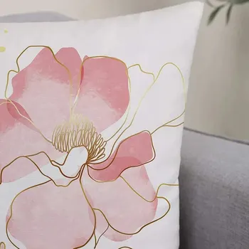 1pc Floral Print Cushion Cover Without Filler, Modern Throw Pillow Case For Sofa, Throw Pillow Party Decoration 17.7in 4