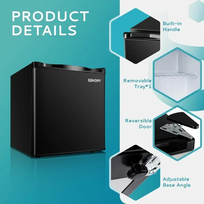 QWEUHOMY Mini Freezer Countertop,1.1 Cubic Feet,Single Door Compact Upright Freezer with Reversible Door,Small freezer for Home
