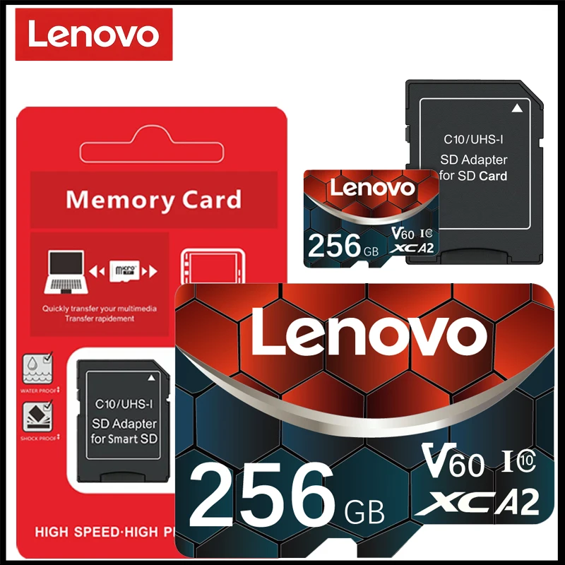레노버 마이크로 SD 카드 2TB 클래스 10 고속 SD 메모리 카드 128GB U3 V60 플래시 카드 1TB 512GB 256GB 닌텐도 스위치용