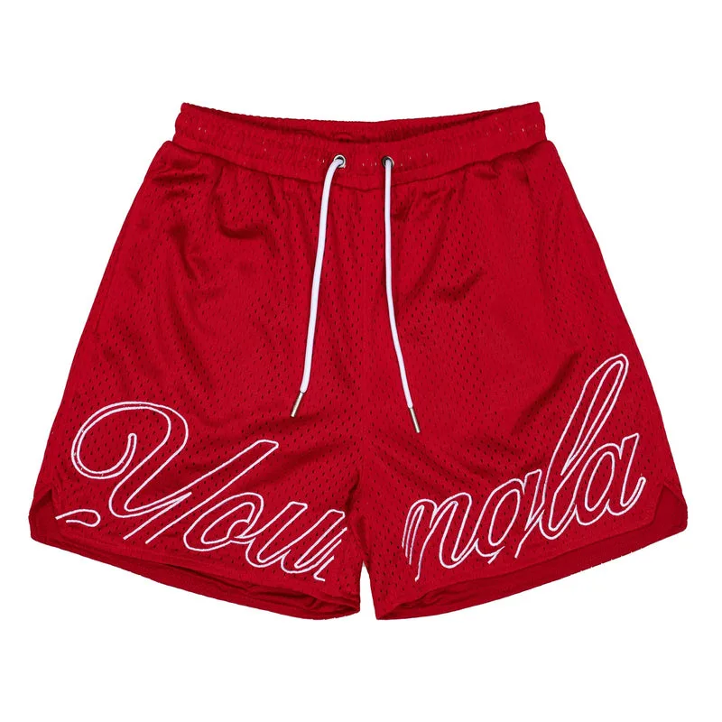 Shorts Men's Sports Mesh Quick Drying Hipster Boxing Leg Training Hole Cloth Muscle Fitness Basketball Hipster Pants 3