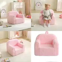 Portable Comfy Toddler Chair for Boys & Girls, Soft Baby Armchair with Removable Washable Sherpa Cover, Ideal for Reading and Pl