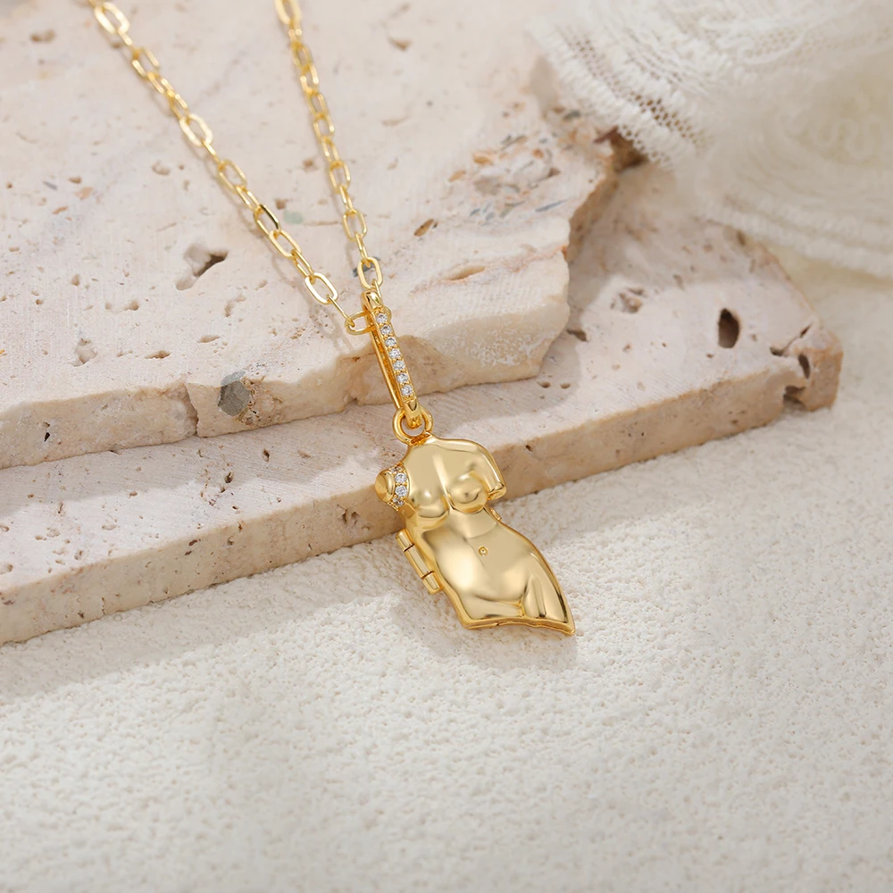 Punk Sleek 18K Gold Plated Body Chain Neckalce Openable Sexy Body Paper Clip Chain for Women Stainless Steel Unique Jewelry Gift