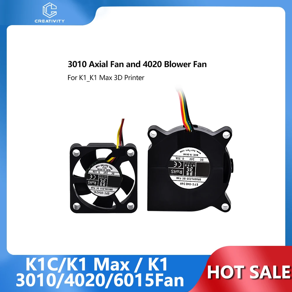 K1C/K1 Max / K1 3d printer Hotend 24V Fan 3010/6015 Cooling Fan 4020 Blower Fan For K1C 3d printer Parts