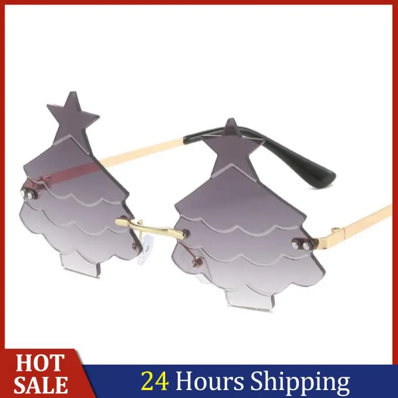 

Rimless UV400 Sunglasses Christmas Tree Star Shape Party Cosplay Eyewear Christmas Gift Funny Beach Shades Party Sun Glasses