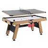 72 Inch Air Hockey Table with LED Scorer and Table Tennis Top