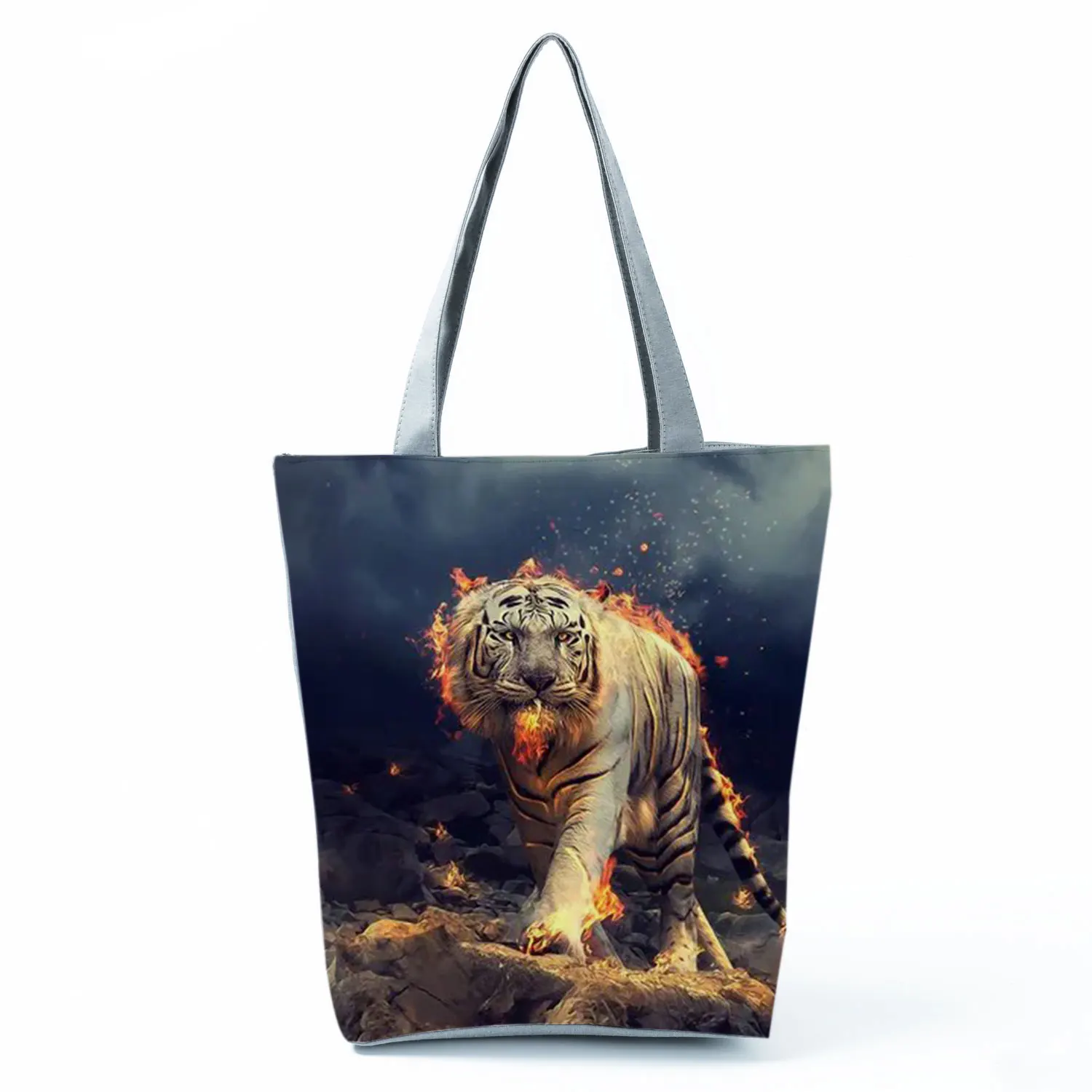 Coosun Stiftetasche Mit Tiger-Print – Wasserdichtes PU-Leder, Große Kapazität, Auch Als Kosmetiktasche