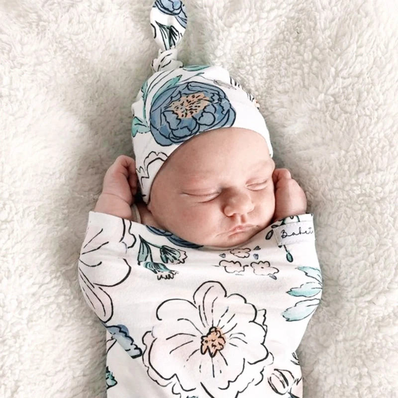 Newborn Baby Sleeping Bag Hat Set Wrap Swaddle Photography Props for Boys Girls