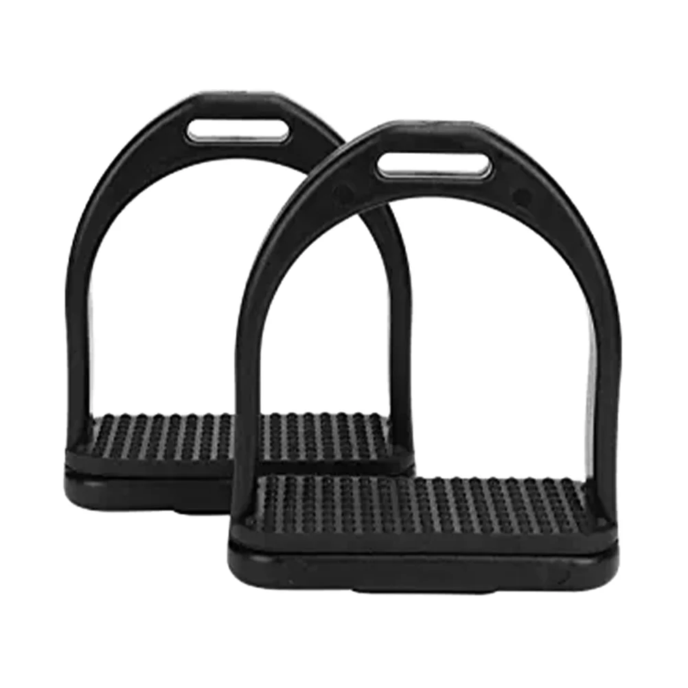 

2 Pcs Stirrup Black Rubber Mat Replaceable Saddle Aldult Anti-skid Riding Plastic Protective Professional Stirrups