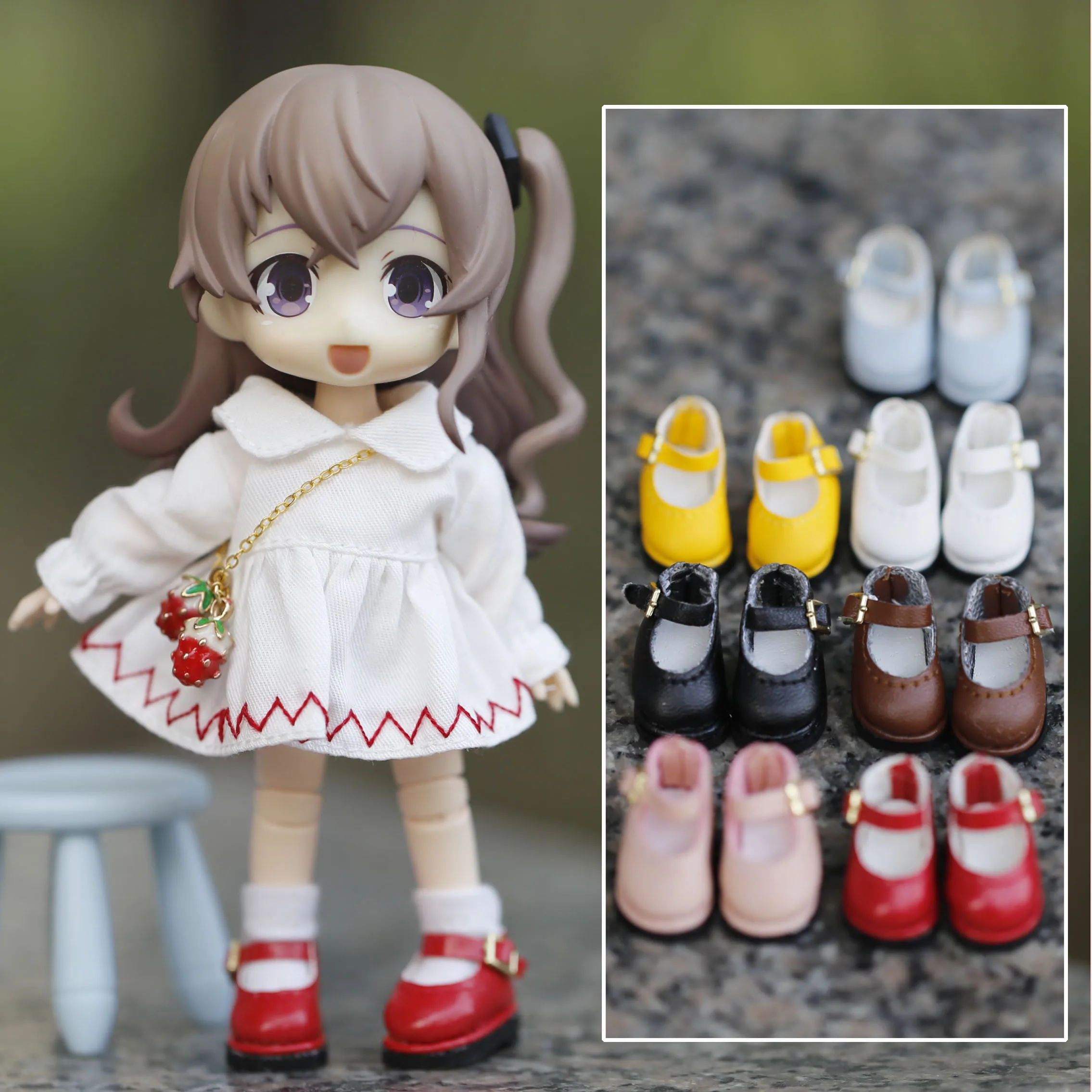 Doll Shoes Ob11 Baby Shoes aAl-match Basic YMY 1/8 1/12  Molly Ufdoll BJD Japanese Small Leather Shoes Doll Accessories