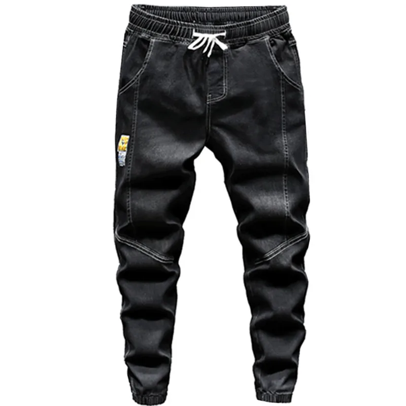 Men Jeans Drawstring Drawstring Denim Pants Men Sweatpants Jeans