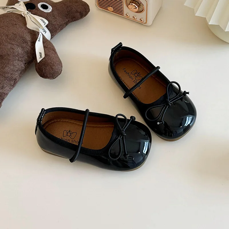 Mary jane shoes girls shoes girls flats girl Korean version mary jane slip on small shoes spring and autumn soft sole bow