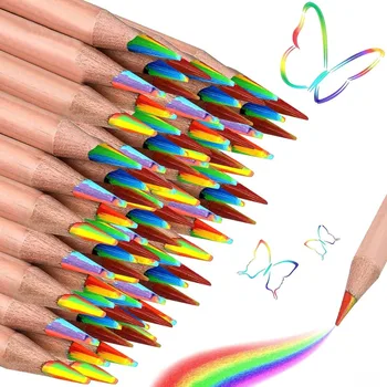 10 pezzi in legno 7 in 1 matite colorate per studenti disegno artistico pittura scarabocchi colorazione fai da te graffiti matite colorate creative