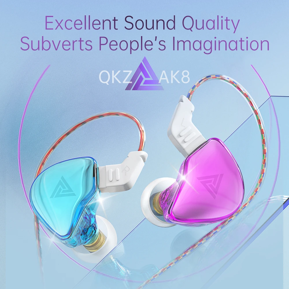 QKZAK835mmWiredInEarStageEarphonesCopperDriverHiFiSport