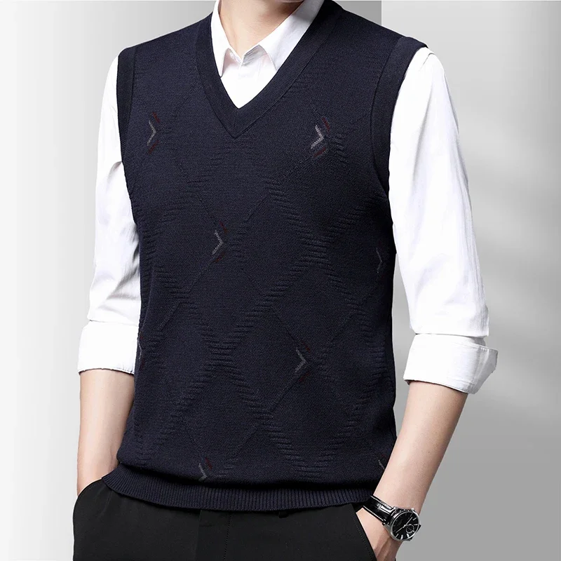 Men Sweater Vests Thickened Casual Autumn Winter