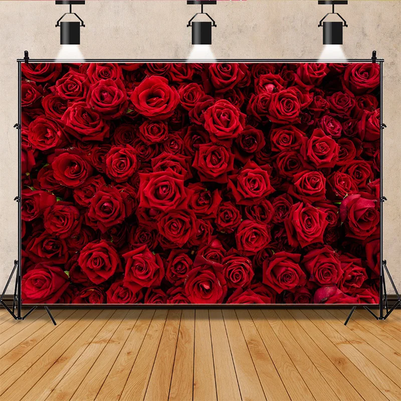 

SHENGYONGBAO Happy Valentine's Day Photography Backdrops Romantic Flower Roses Birthday Decor Balloons Photo Background RQ-71