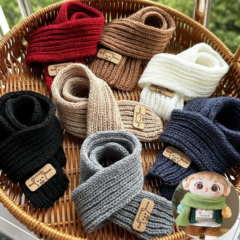 Fashion Doll Christmas Scarf Multi-colors DIY Little Bear Scarves Casual Wear Knitted Kids Gift Toys for 20cm Cotton Dolls