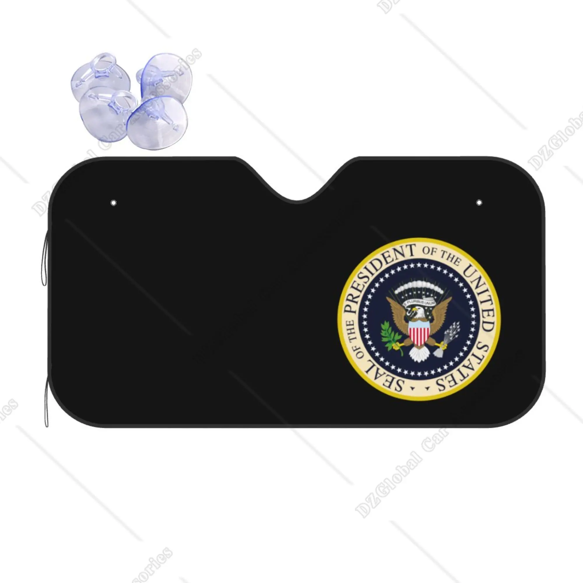 USA President Seal Logo Print Foldable Windshield Sunshade 76x140cm Car Window Windscreen Cover UV Protector Car Sun Shade