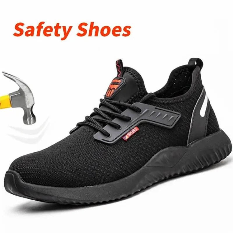 Work Sneakers Steel Toe Shoes Men Safety Shoes Puncture-Proof Work Shoes Boots Indestructible Footwear Security Lightweight