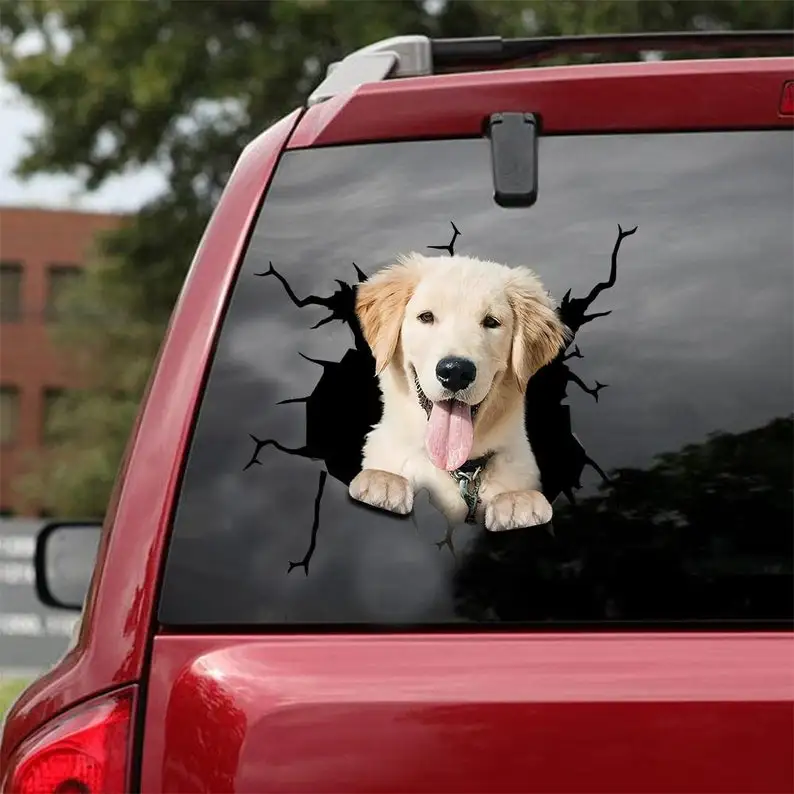 Golden Retriever Decal - Fits Cars, Windows, Laptops And Any Smooth Surface, Golden Retriever Stickers, Custom Golden Retriever