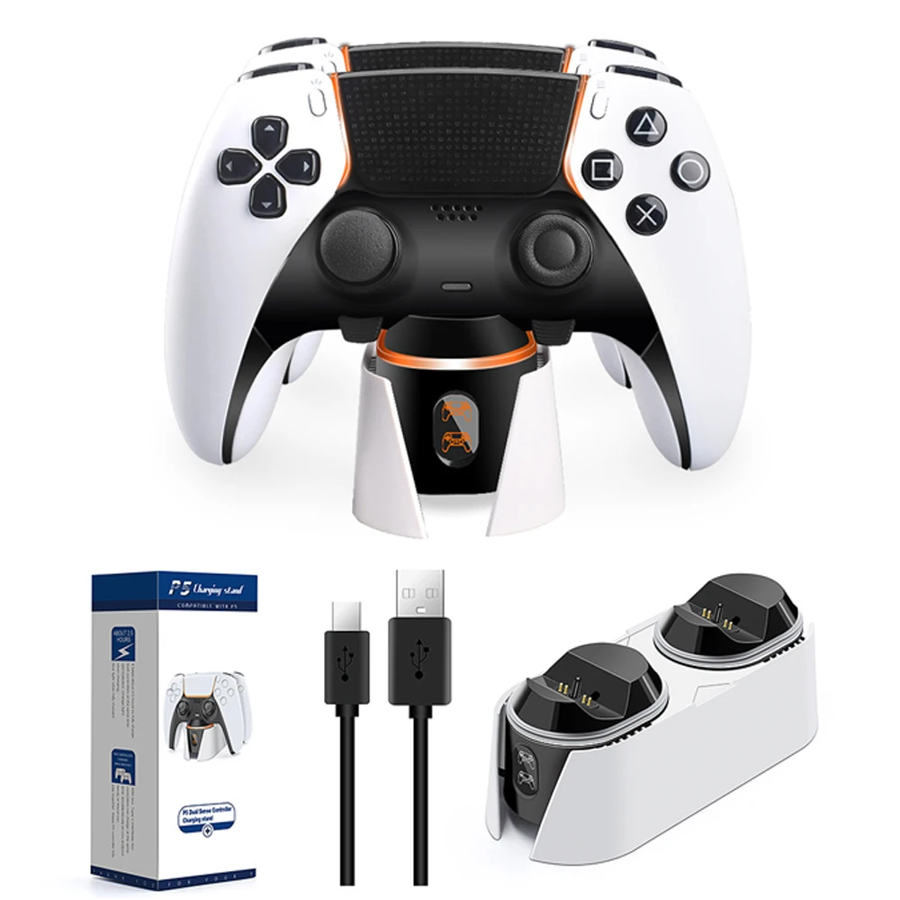Gamepad Caricabatterie Grip Dock Di Ricarica Per Controller Ps5 Usb Type-C Dual Charging Dock Accessori Per Gamepad