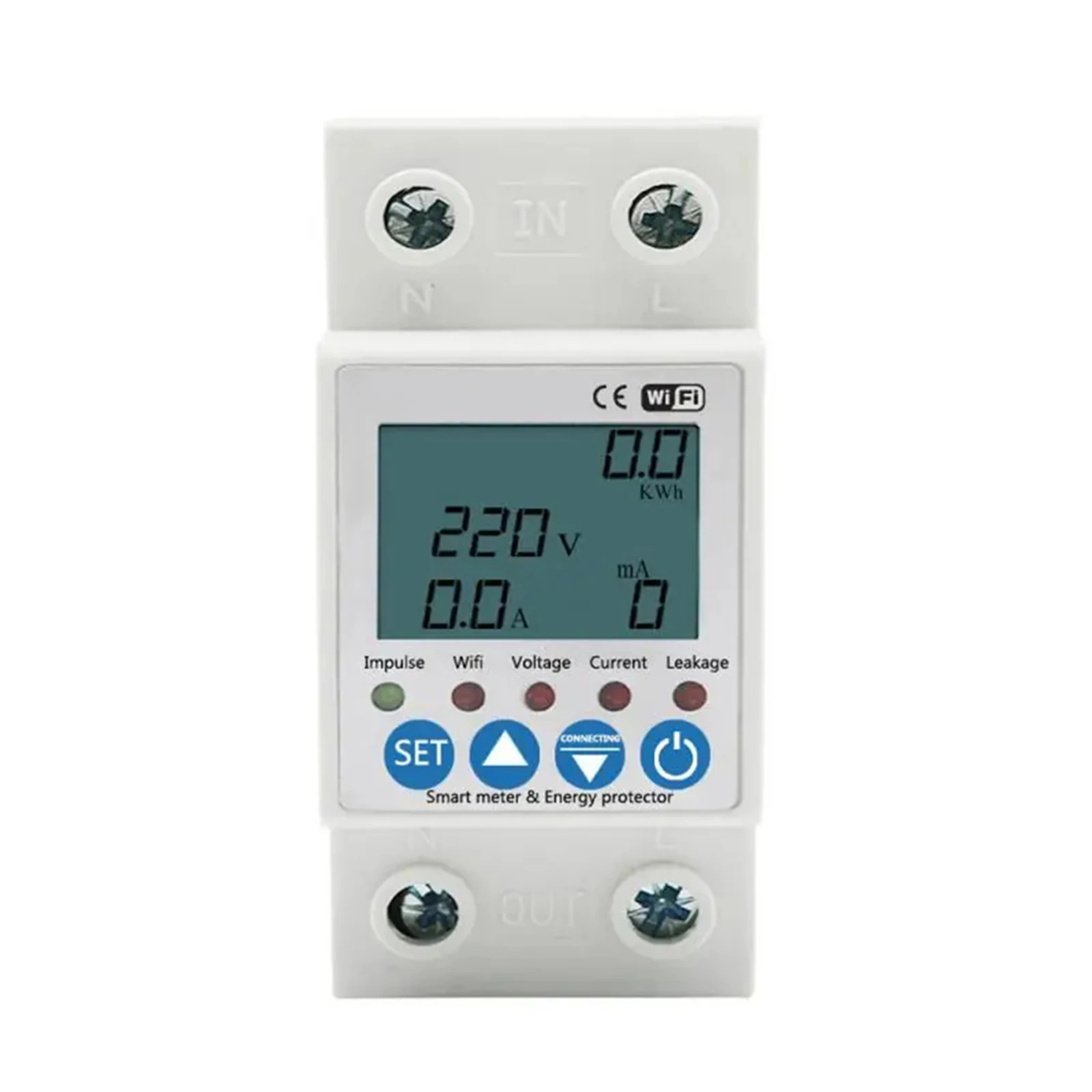 

For tuya Smart Life Compatible For wifi Energy Meter with Remote ON/OFF Control and Leakage Current Monitoring